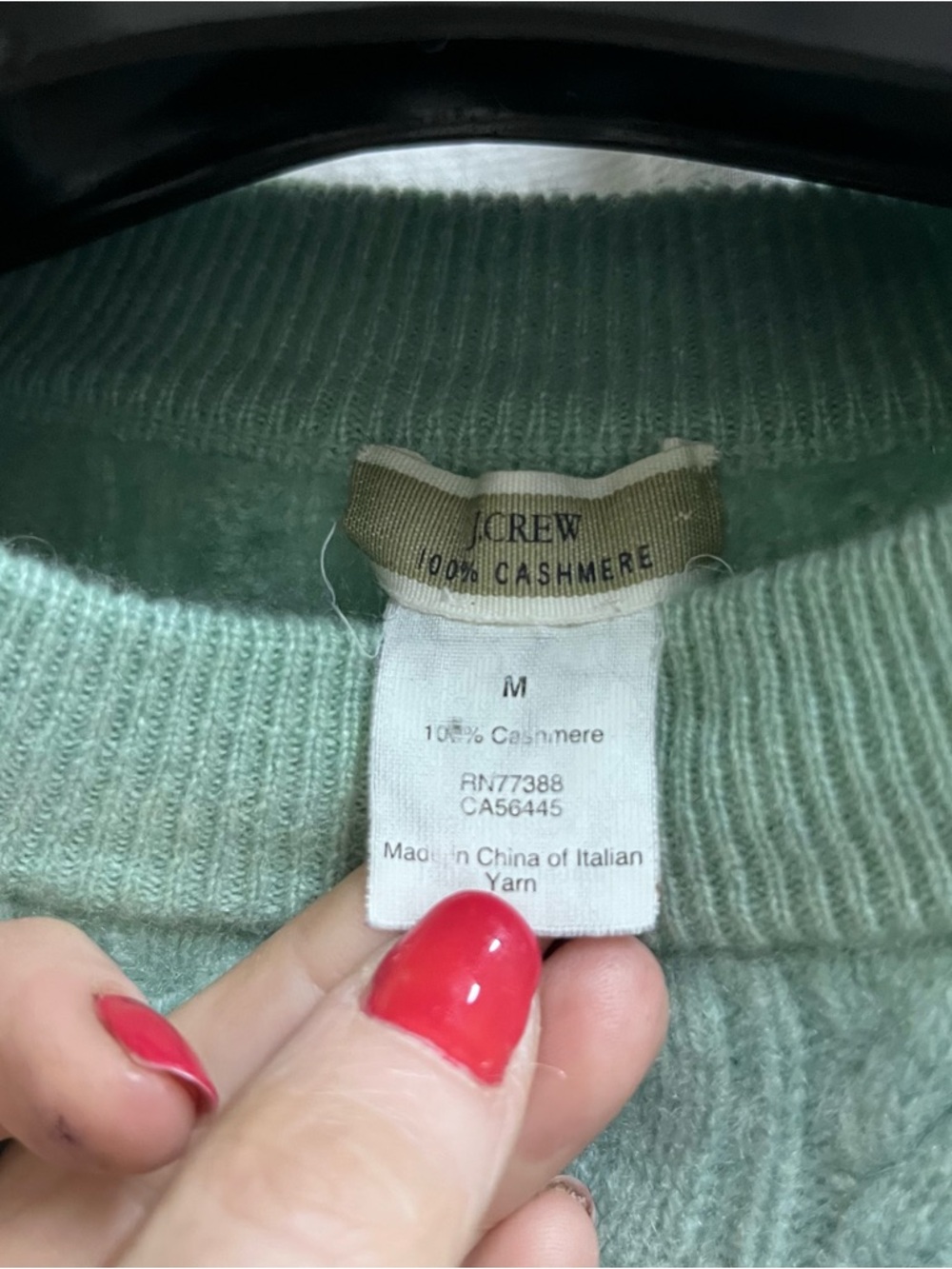 J. Crew Black Label 100% Cashmere 3/4 Sleeve Teal Sweater Medium Cable Knit - Picture 3 of 6